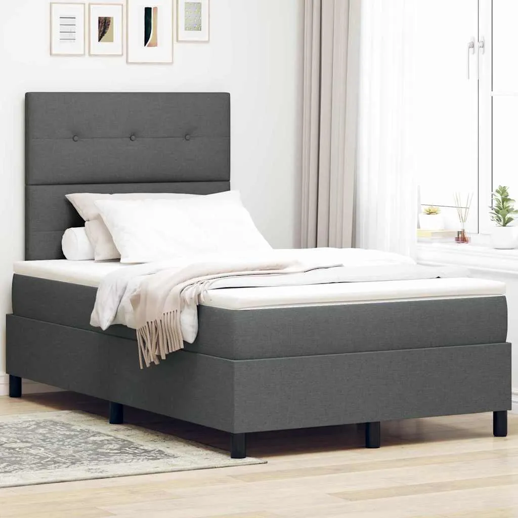 vidaXL Krevet s opruga kutije Tamno siva 120 x 200 cm tkanina - Venlo