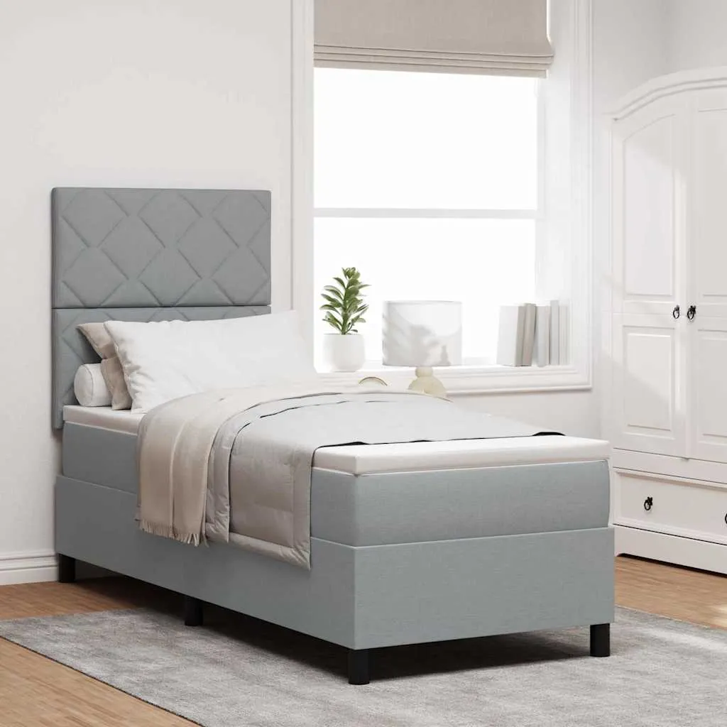 vidaXL Krevet s opruga kutije Svijetlo siva 80 x 200 cm tkanina - Venlo