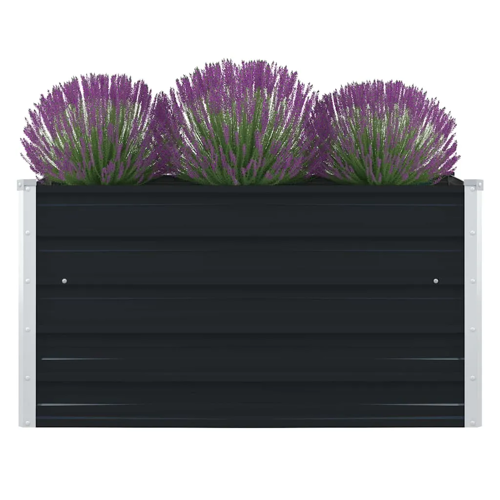 vidaXL Povišena vrtna gredica 100x100x45 cm pocinčani čelik antracit - Venlo