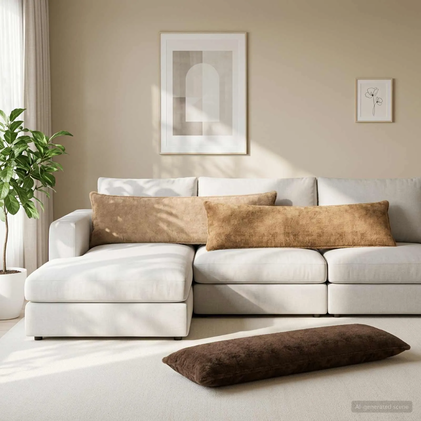 vidaxl presvlaka za jastuk houten sivosmeđa 40 x 145 cm - slika 1