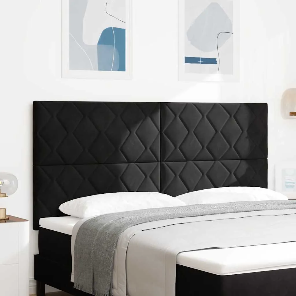 vidaXL LED glava kreveta Crna 180 cm Baršun - Venlo