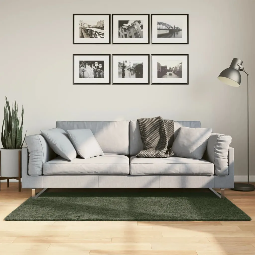 vidaXL Tepih HUARTE kratkih vlakana mekani i perivi zeleni 80x150 cm - Venlo
