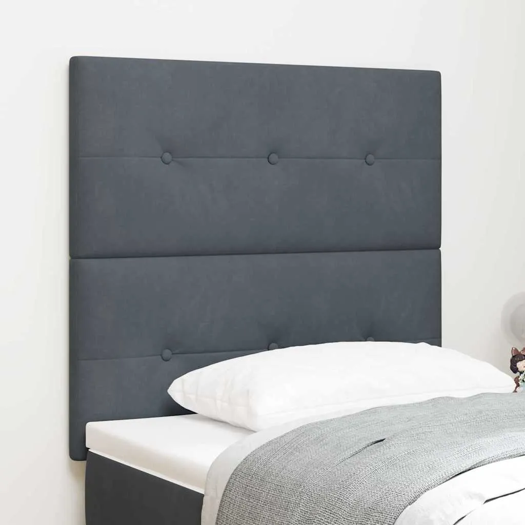 vidaXL LED glava kreveta s LED trakama Sivi 100 cm Baršun - Venlo
