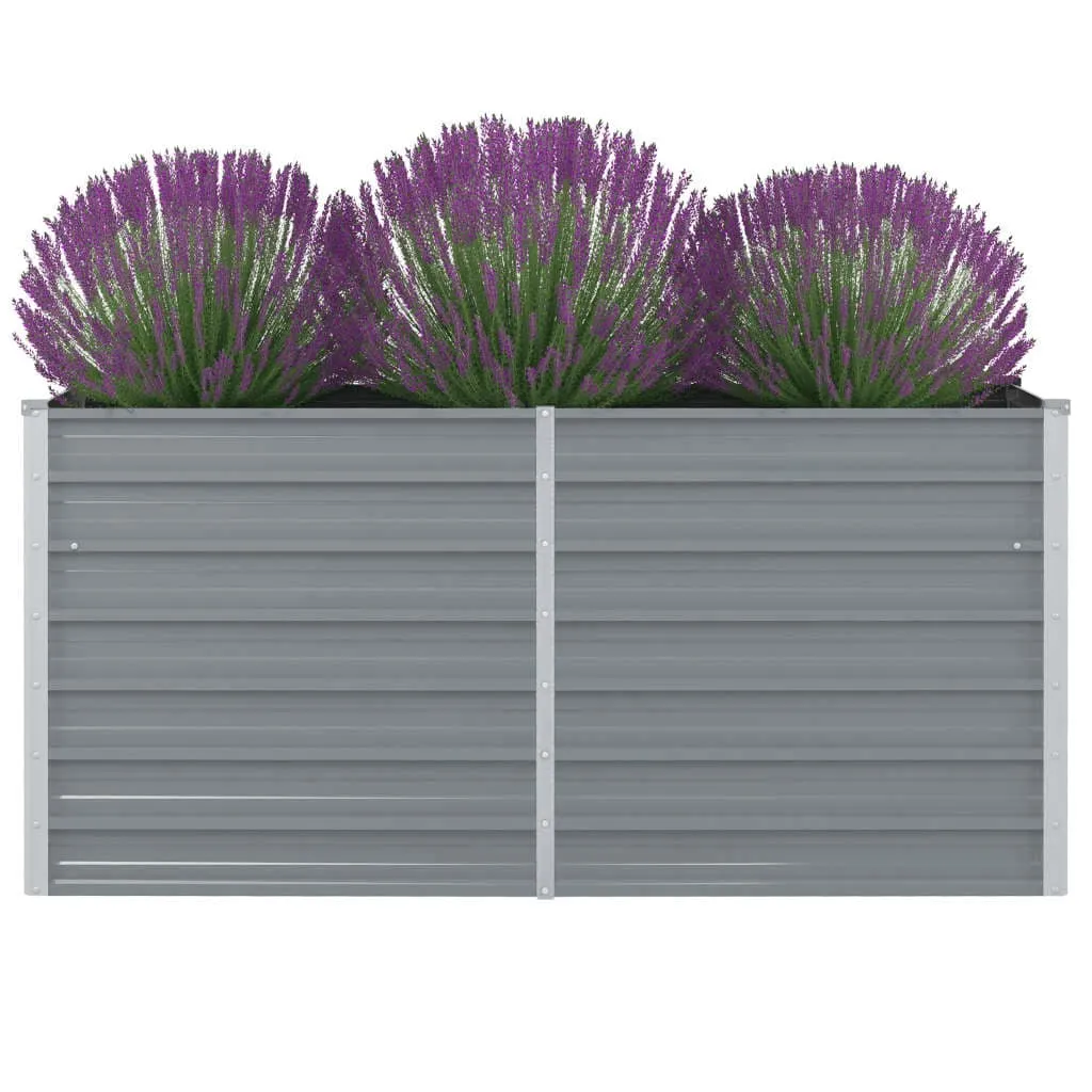 vidaXL Vrtna Visoka Posuda za Biljke 160x80x77 cm Pocinčani čelik Siva boja - Venlo