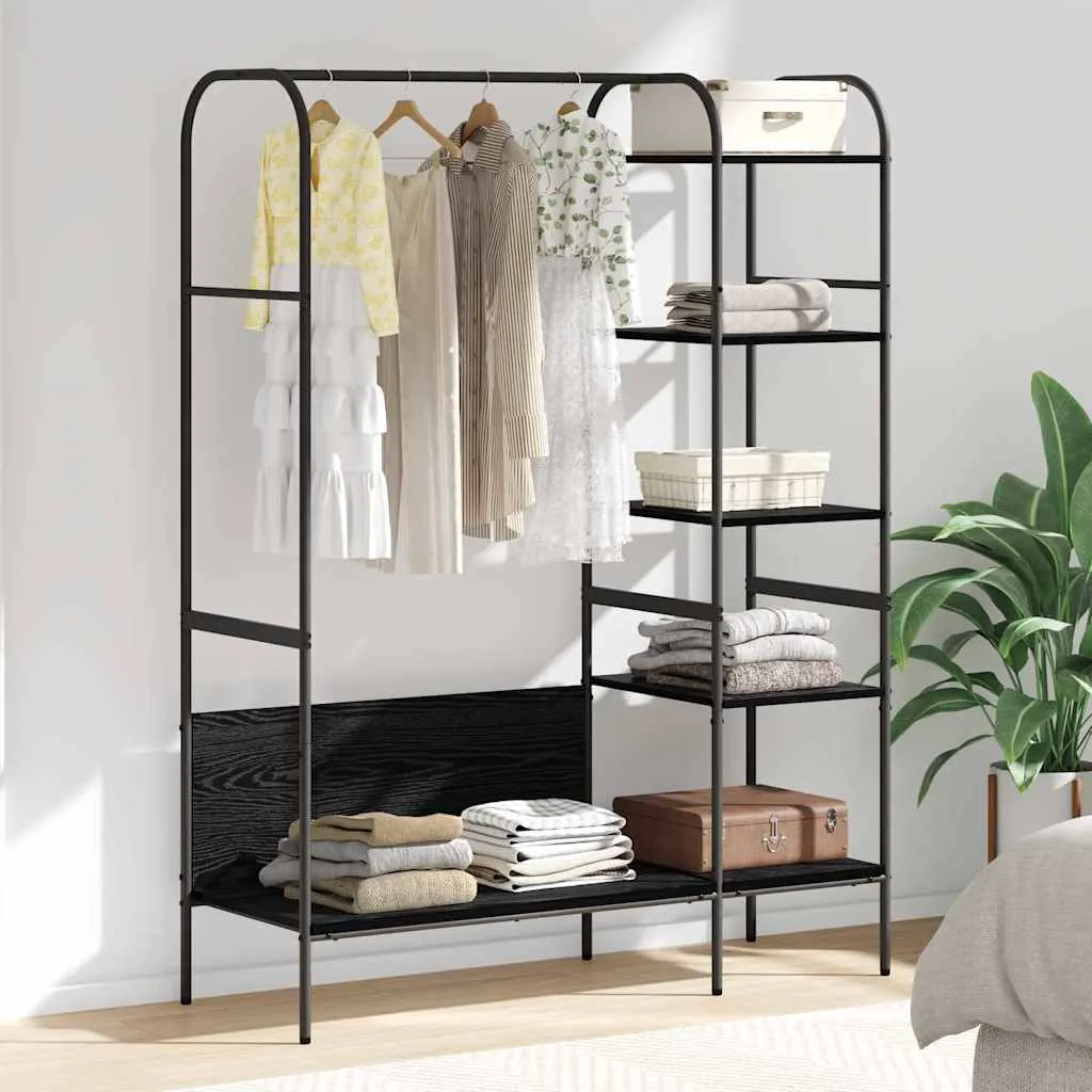 vidaXL Stalak za odjeću Crna 120 x 44 x 160 cm Konstruirano drvo - Venlo
