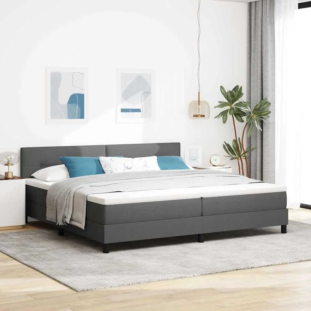 vidaXL Krevet s opruga kutije Tamno siva 200 x 200 cm tkanina - Venlo