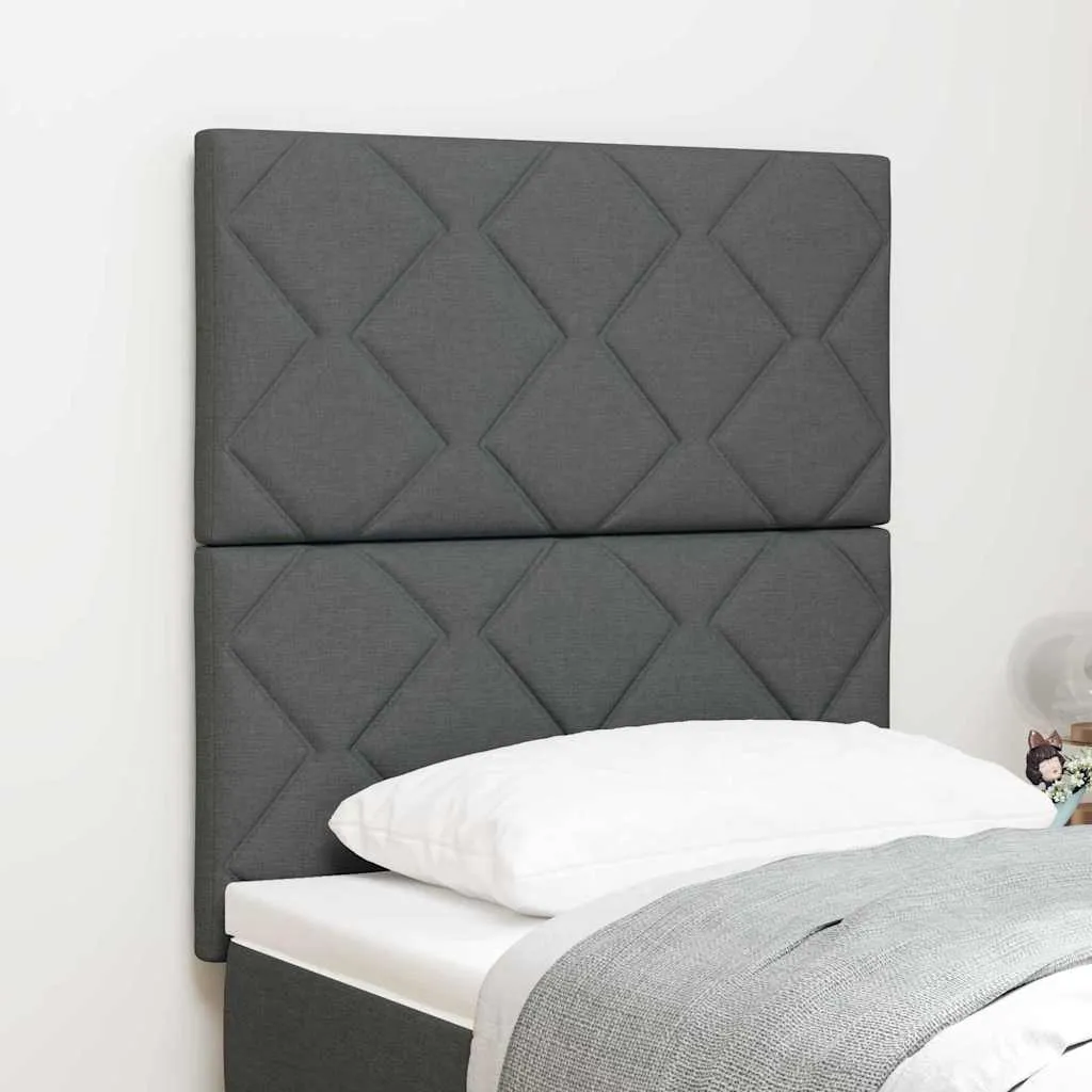 vidaXL LED glava kreveta Sivi tkanina - Venlo