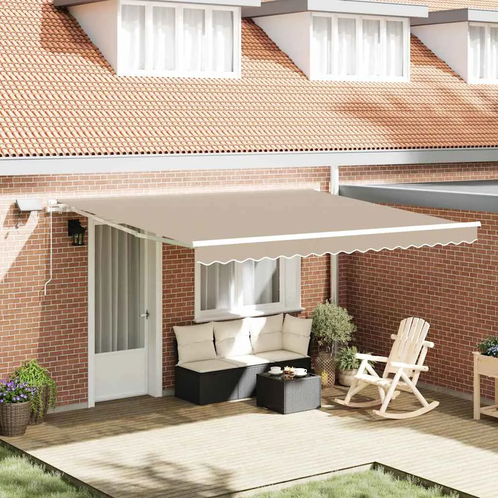 vidaXL Povlačivi tende Bež 400 × 300 cm Tkanina i Aluminij - Venlo