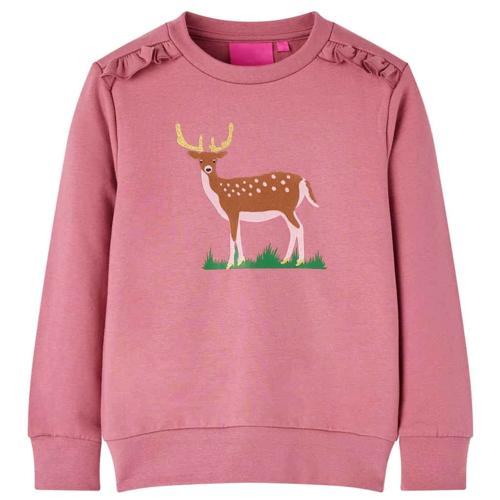 vidaxl dječja topla majica boja maline 128 - slika 1