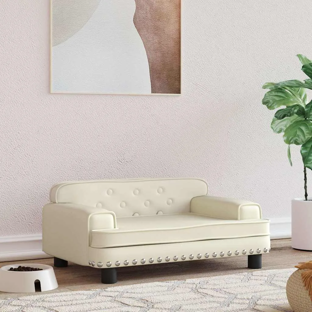 vidaXL Krevet za pse krem 70 x 45 x 30 cm od umjetne kože - Venlo
