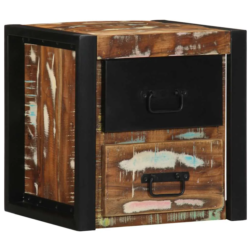 vidaxl noćni ormarić višebojni 40x35x40 cm obrađeno puno drvo - slika 1