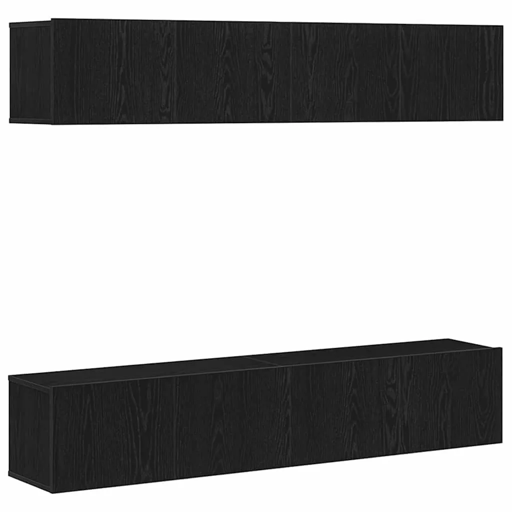 vidaXL Set TV komoda 4 kom. Crni hrast Konstruirano drvo - Venlo