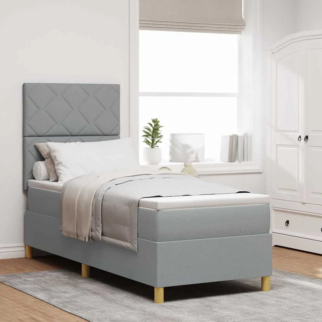 vidaXL Krevet s opruga kutije Svijetlo siva 80 x 200 cm tkanina - Venlo