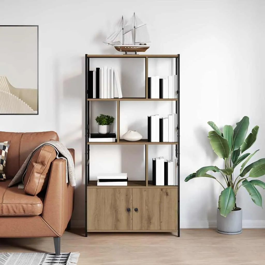 vidaXL Polica 80 x 30 x 155,5 cm Konstruirano drvo Umjetnički hrast - Venlo