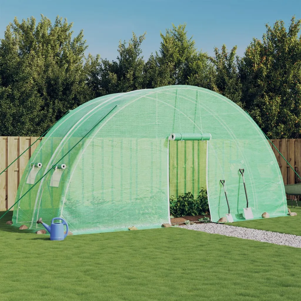 vidaXL Plastenik s čeličnim okvirom zeleni 12 m² 6 x 2 x 2,85 m - Venlo