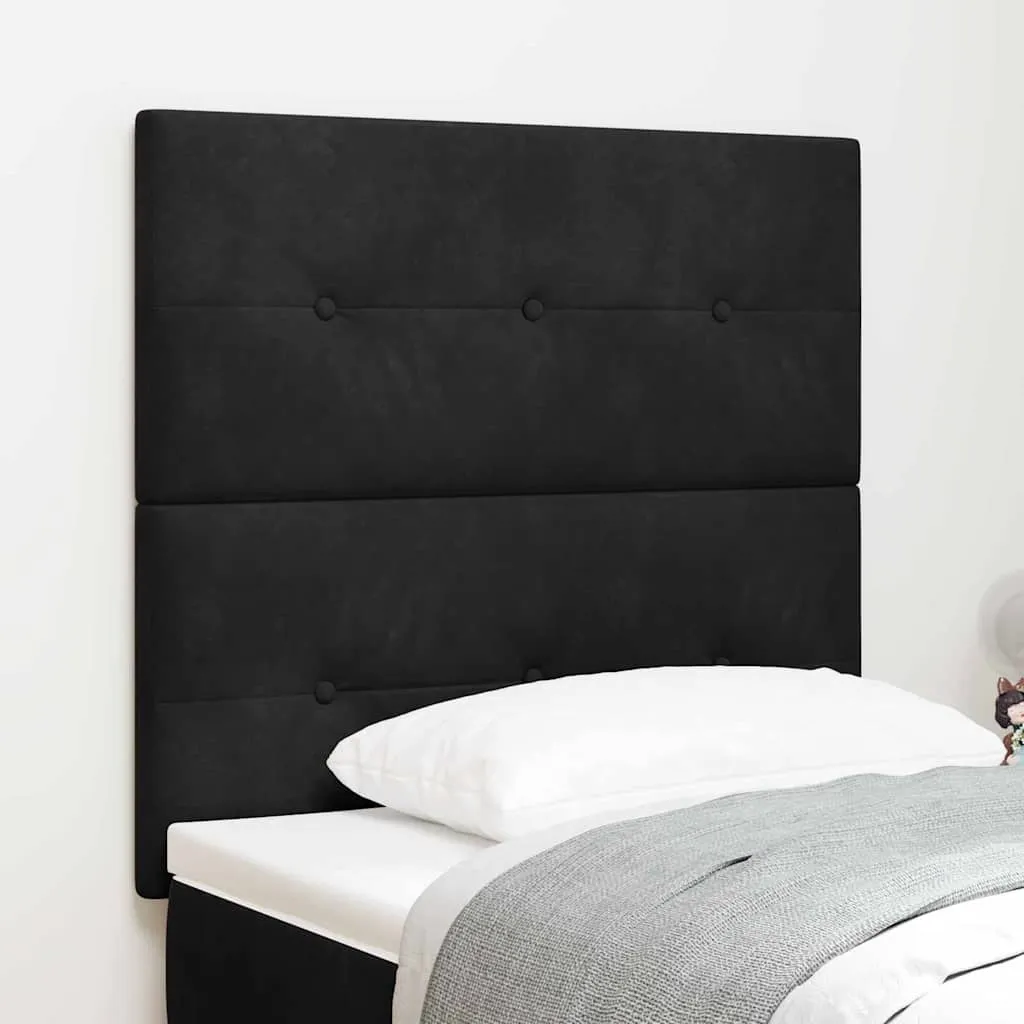vidaXL LED glava kreveta s LED trakama Crna 100 cm Baršun - Venlo