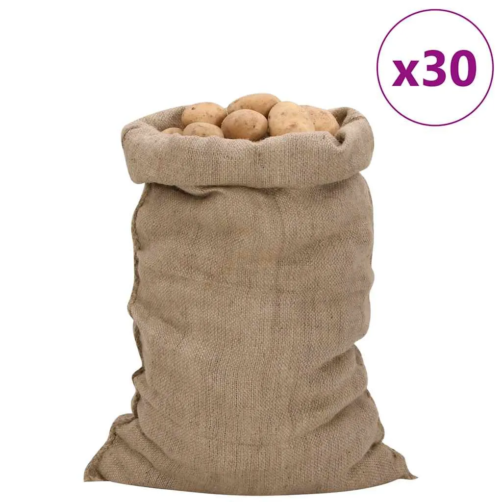 vidaxl jutene vreće 30 kom 60 x 105 cm 100 % juta 340 g/m² - slika 1