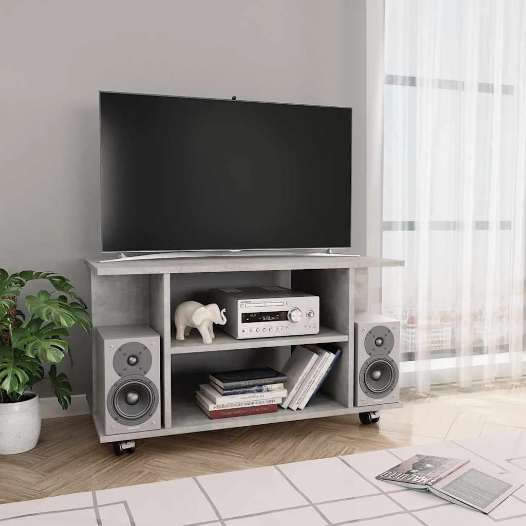 vidaXL TV ormarić s kotačima boja betona 80x40x45 cm konstruirano drvo - Venlo