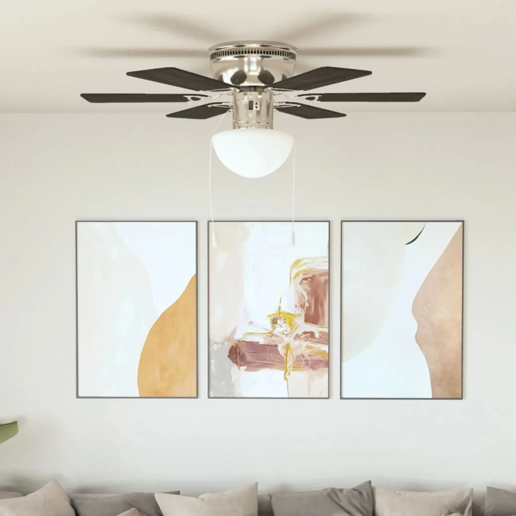 vidaxl ukrasni stropni ventilator sa svjetlom 82 cm tamnosmeđi - slika 1