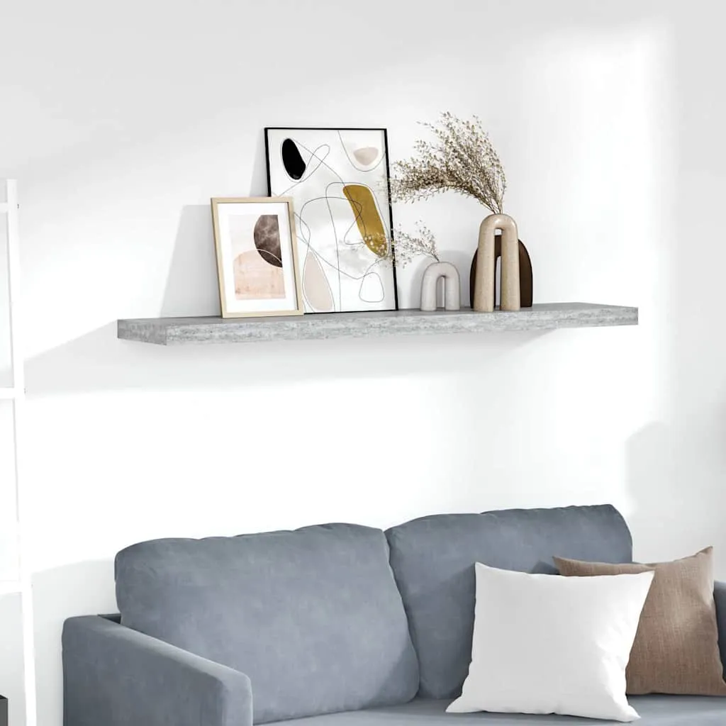 vidaXL Plutajuća zidna polica siva boja betona 120 x 23,5 x 3,8 cm MDF - Venlo