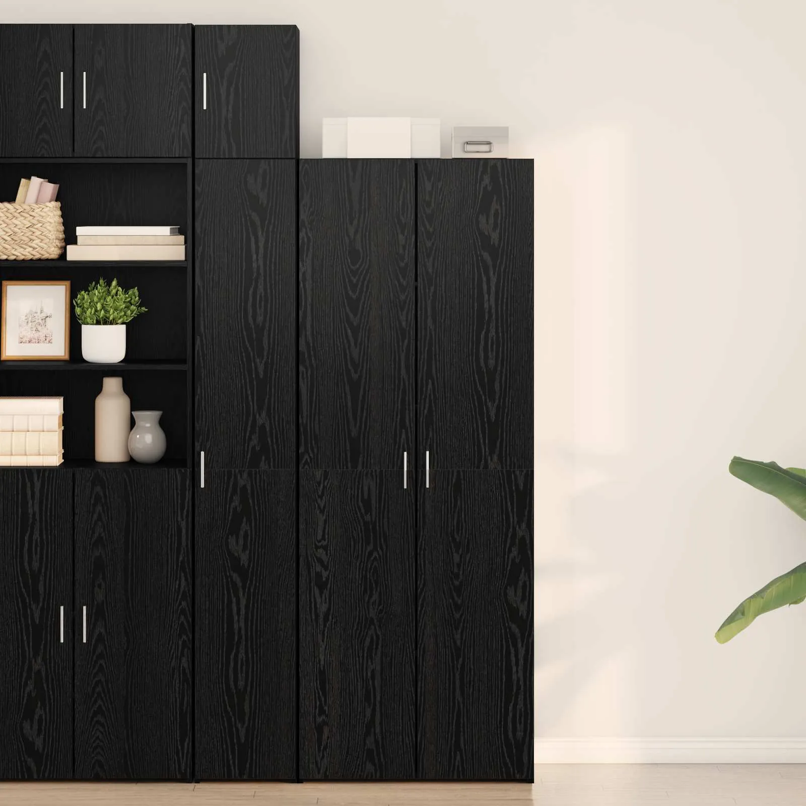 vidaXL Highboard Crni hrast 70 x 42,5 x 185 cm - Venlo