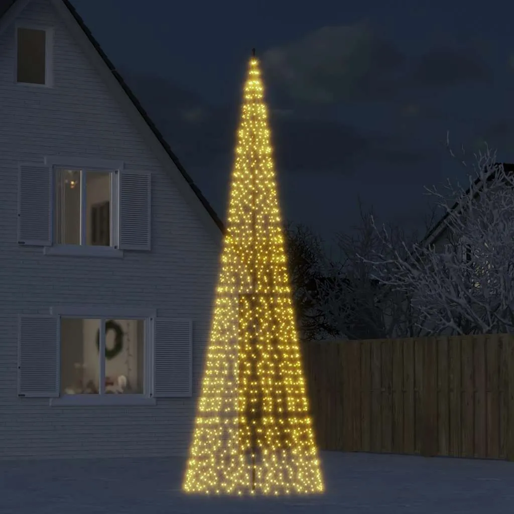 vidaxl led božićno drvce 1534 led toplo bijelo 500 cm - slika 1