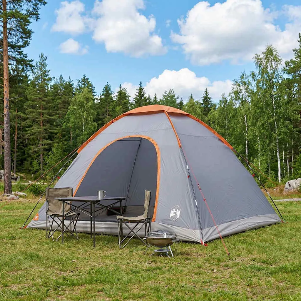 vidaxl kamping šator 6-osobni siva i narančasta - slika 1