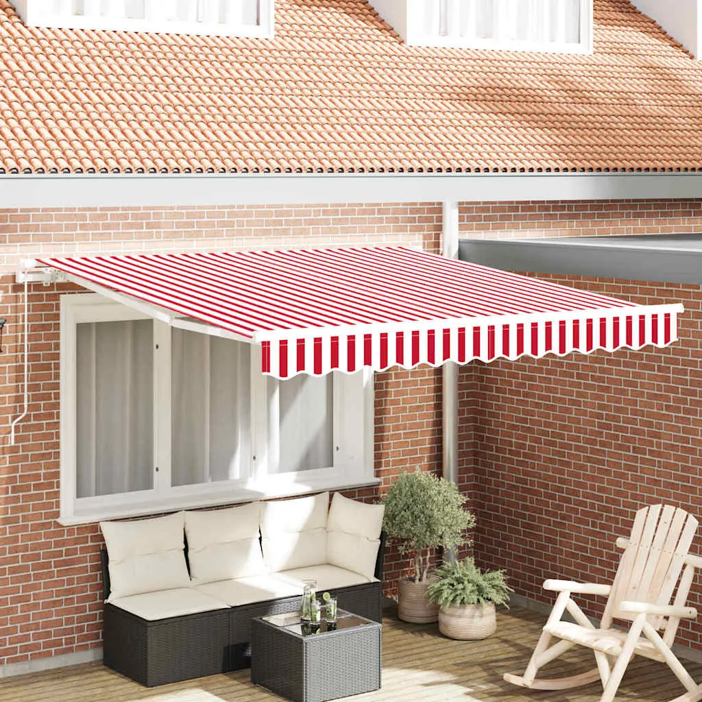 vidaXL Povlačivi tende Crvena i bijela 300 x 250 cm - Venlo