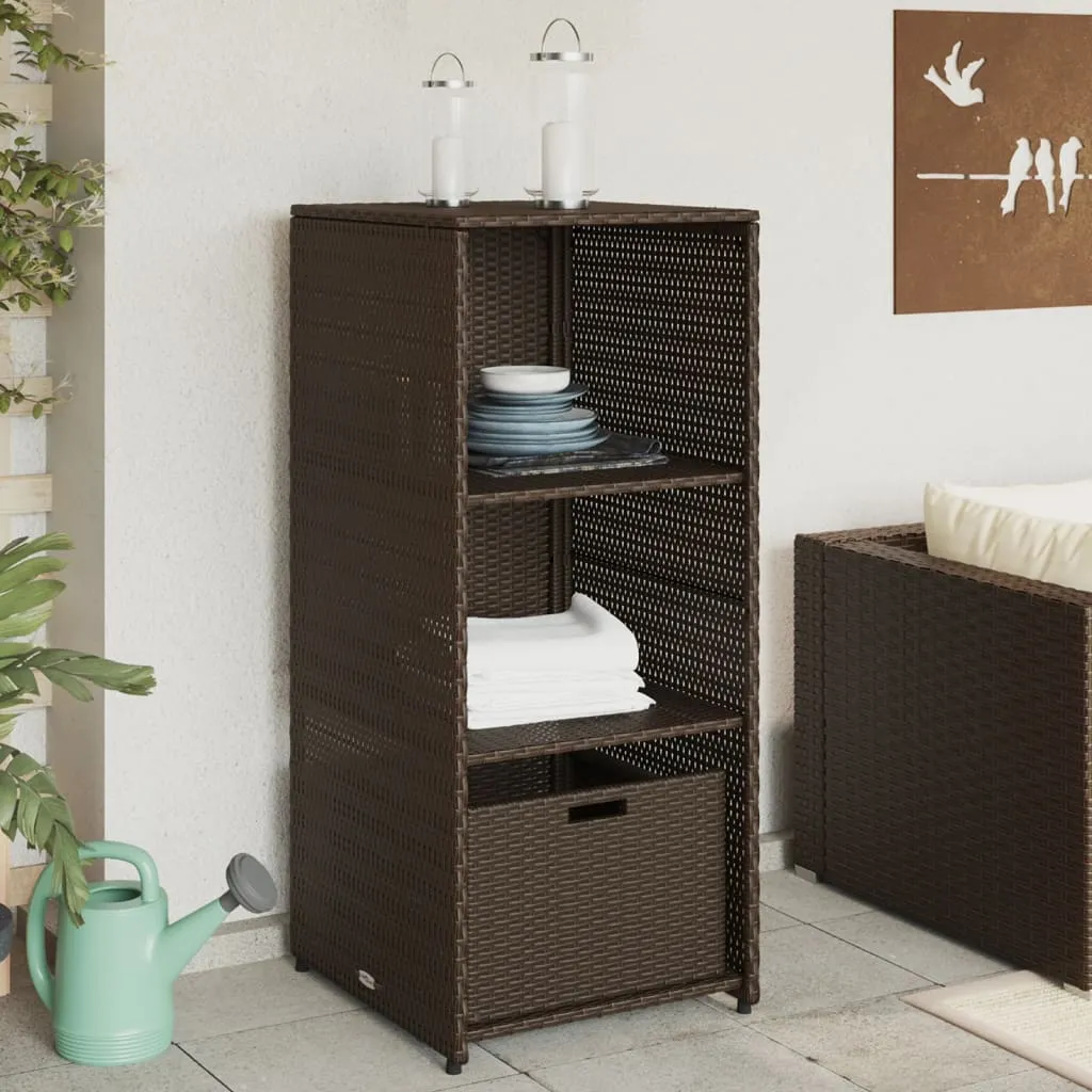 vidaXL Vrtni ormarić za pohranu smeđi 50x55x115 cm od poliratana - Venlo