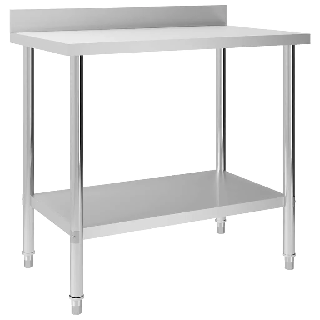 vidaxl kuhinjski radni stol 100 x 60 x 93 cm od nehrđajućeg čelika - slika 1