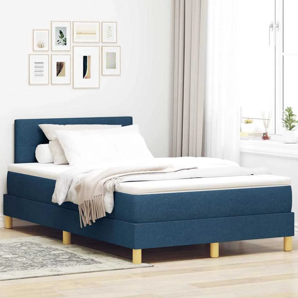 vidaXL Krevet s opruga kutije s jastukom Plava 120 x 200 cm tkanina - Venlo