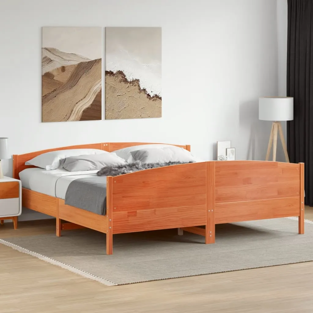 vidaXL Okvir kreveta bez madraca voštano smeđi 180x200 cm od borovine - Venlo