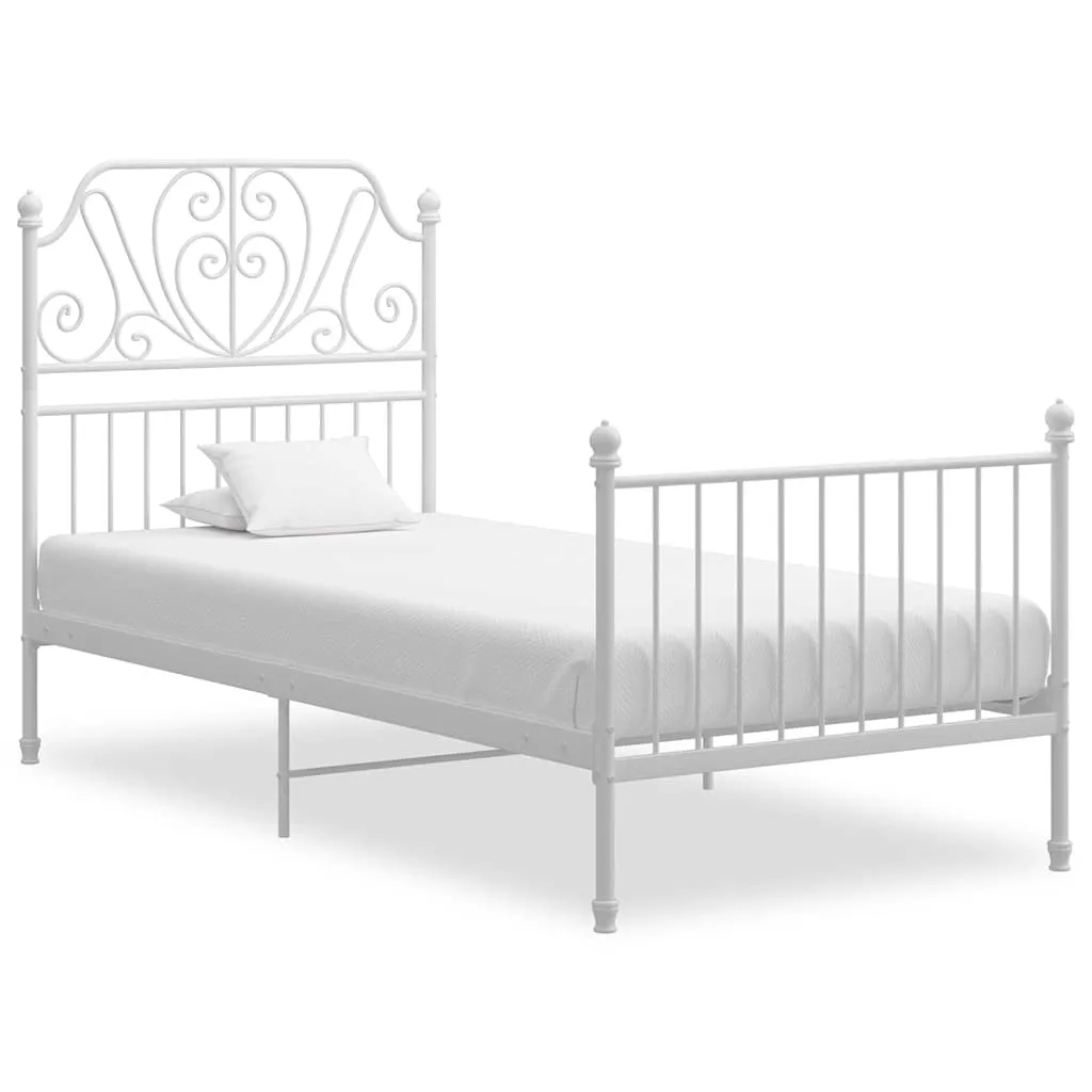 vidaXL Okvir za krevet bijeli metalni 90 x 200 cm - Venlo