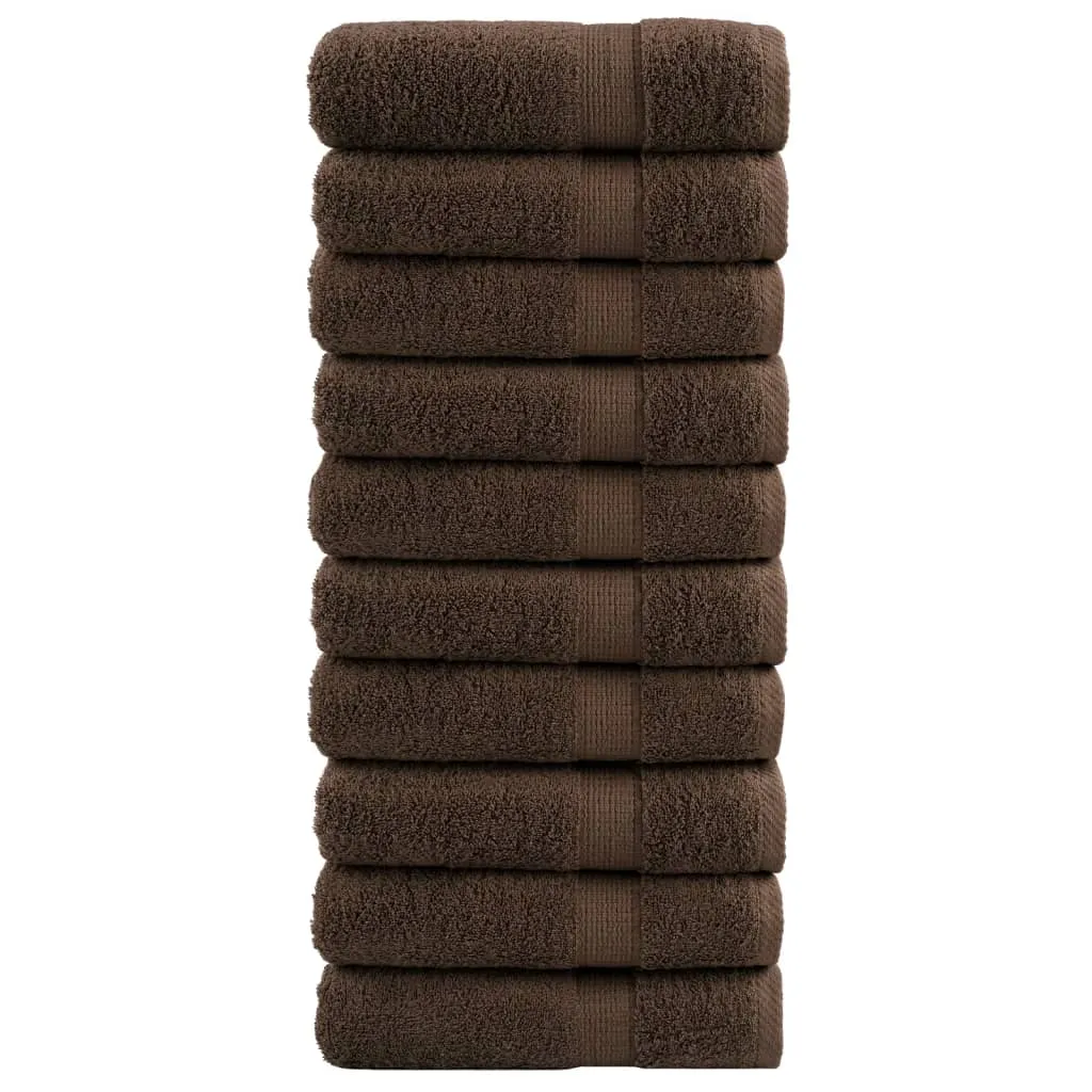 vidaxl ručnici za ruke solund 10 kom smeđi 50 x 100 cm 600 gsm - slika 1