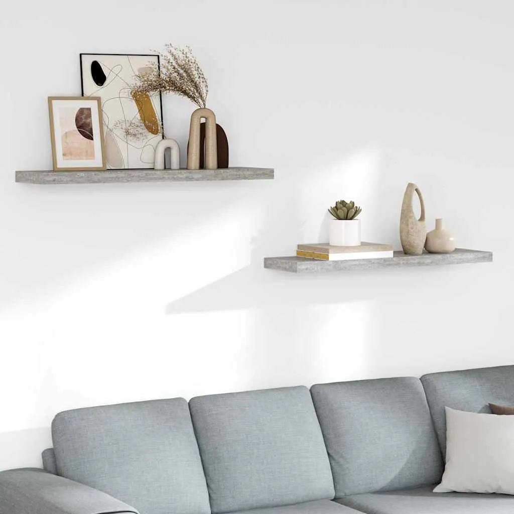vidaXL Plutajuće zidne police 2 kom boja betona 90x23,5x3,8 cm MDF - Venlo