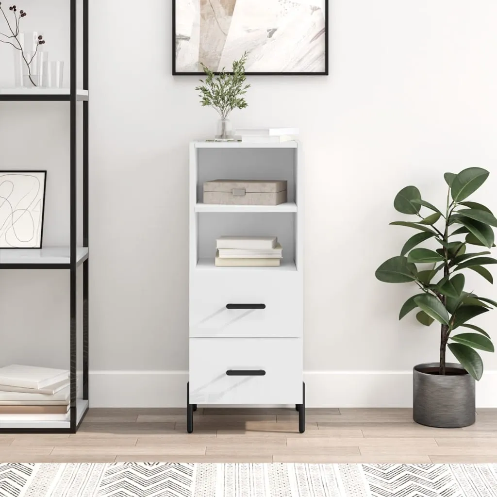 vidaXL Komoda sjajna bijela 34,5 x 34 x 90 cm od konstruiranog drva - Venlo