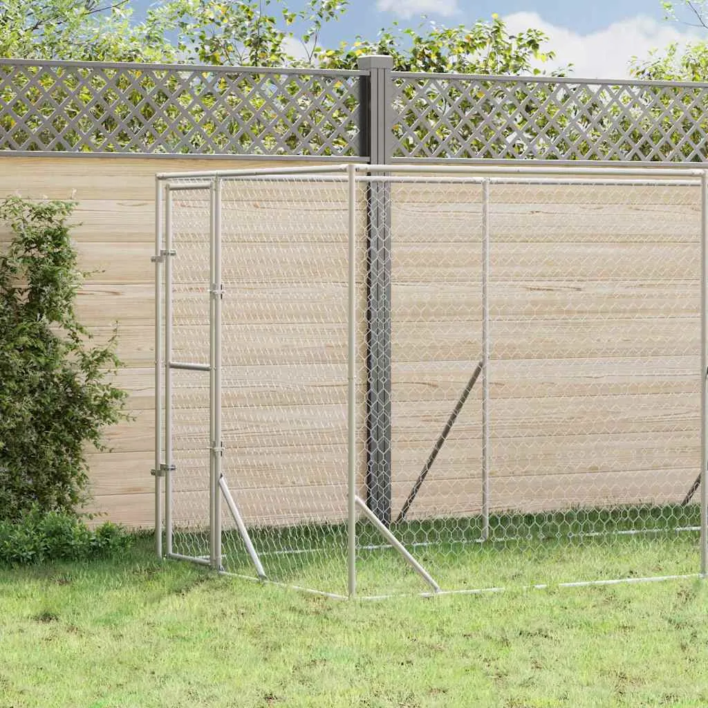 vidaxl vanjski kavez za pse srebrni 2 x 14 x 2 m od pocinčanog čelika - slika 1