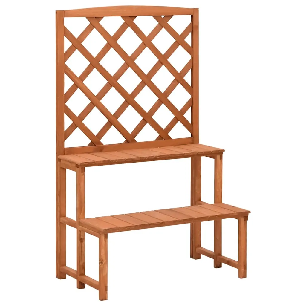 vidaXL Stalak za biljke s rešetkom 70 x 42 x 115 cm masivna jelovina - Venlo