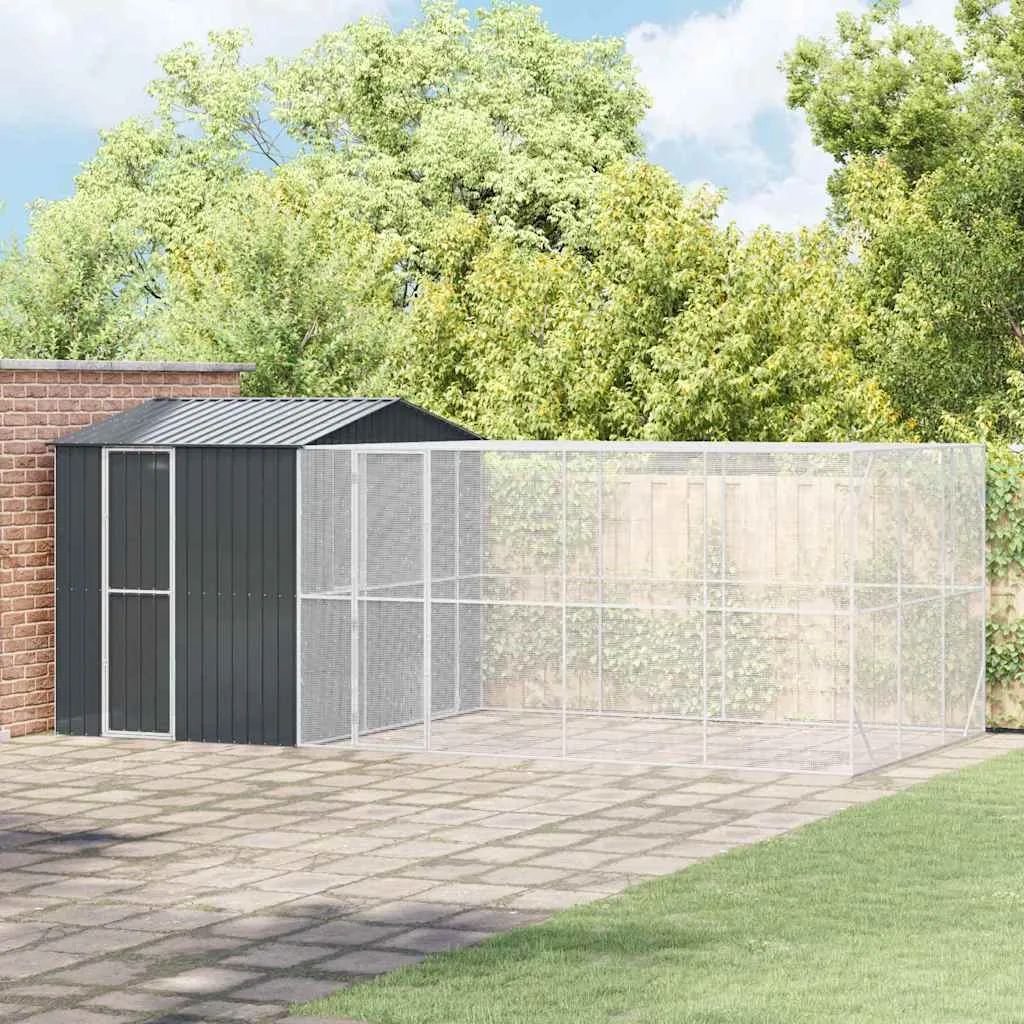 vidaXL Kavez za ptice Antracit 635 x 304 x 247 cm Cinkani čelik - Venlo