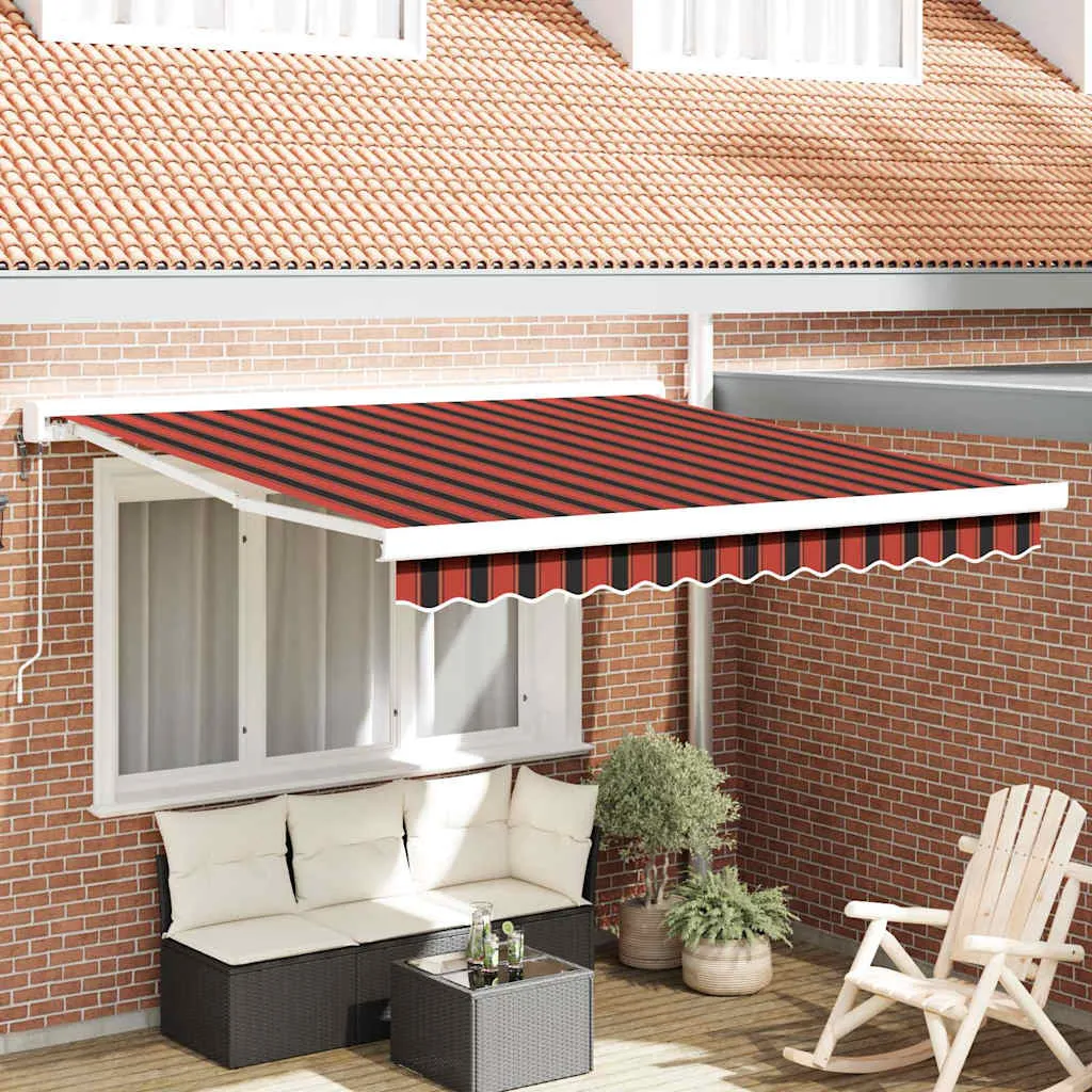 vidaXL Povlačivi tende Narančasta i smeđa 300 x 250 cm Tkanina i Metal - Venlo