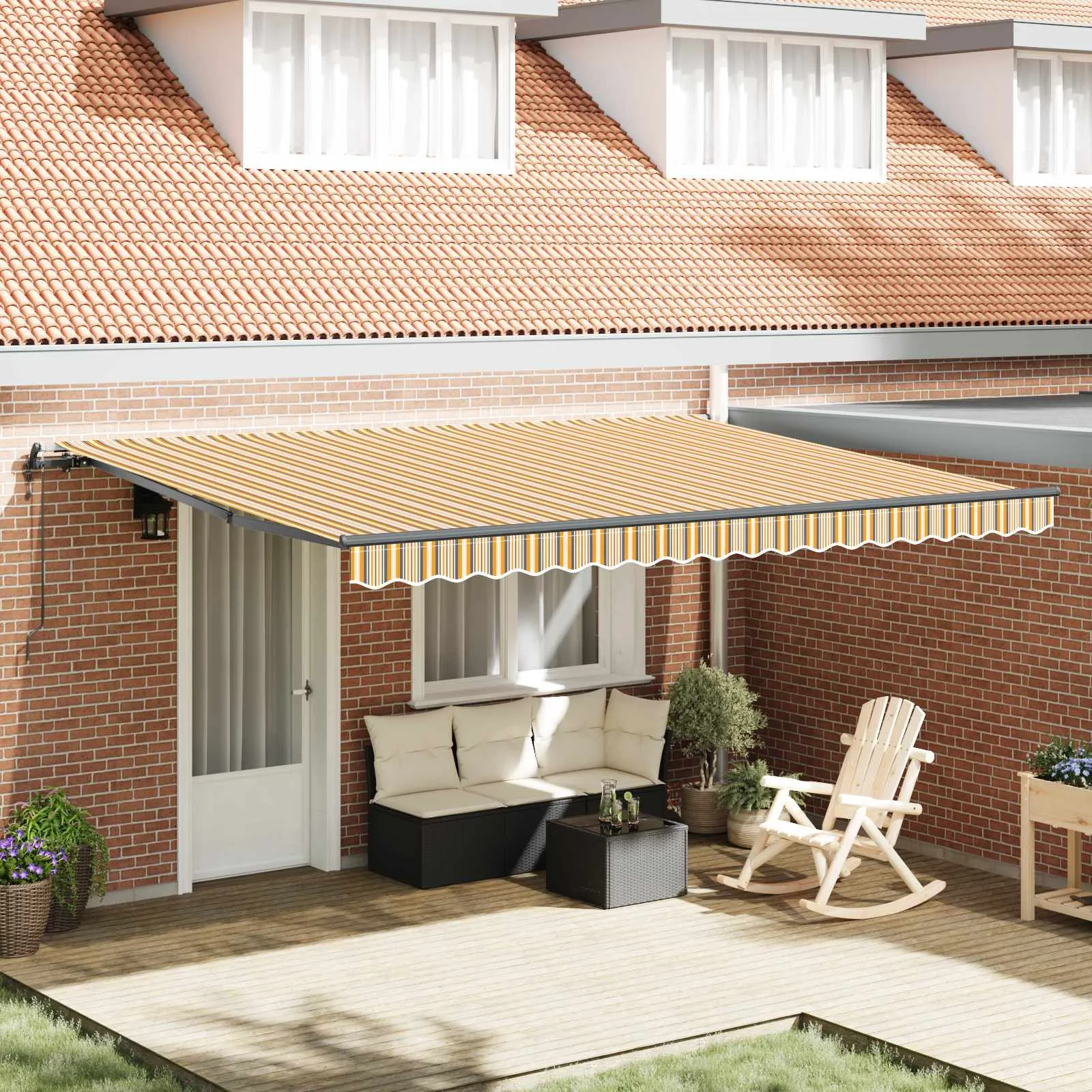 vidaXL Povlačivi tende Šareni 450 × 350 cm Tkanina i Aluminij - Venlo