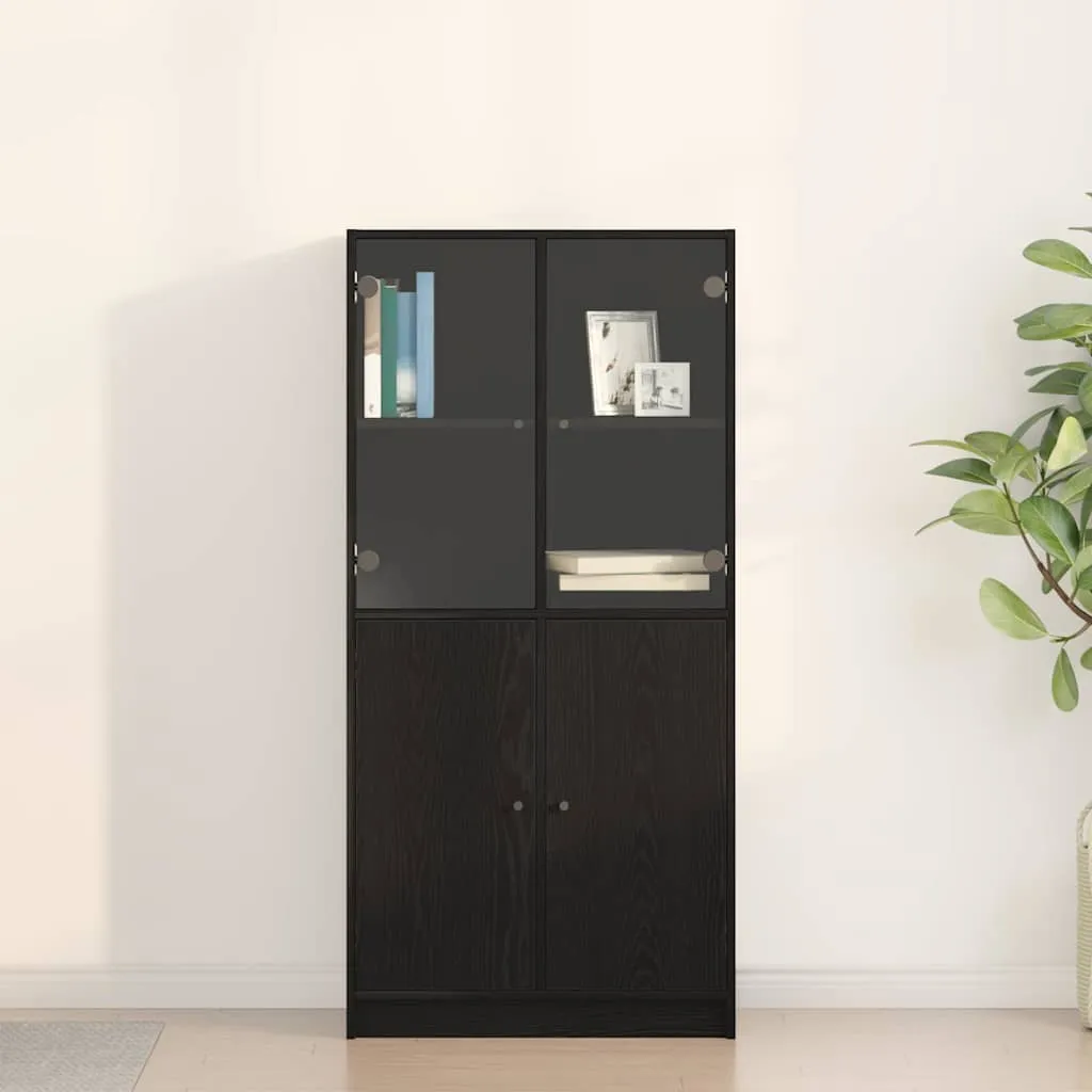 vidaXL Highboard Crni hrast 68 x 37 x 142 cm - Venlo