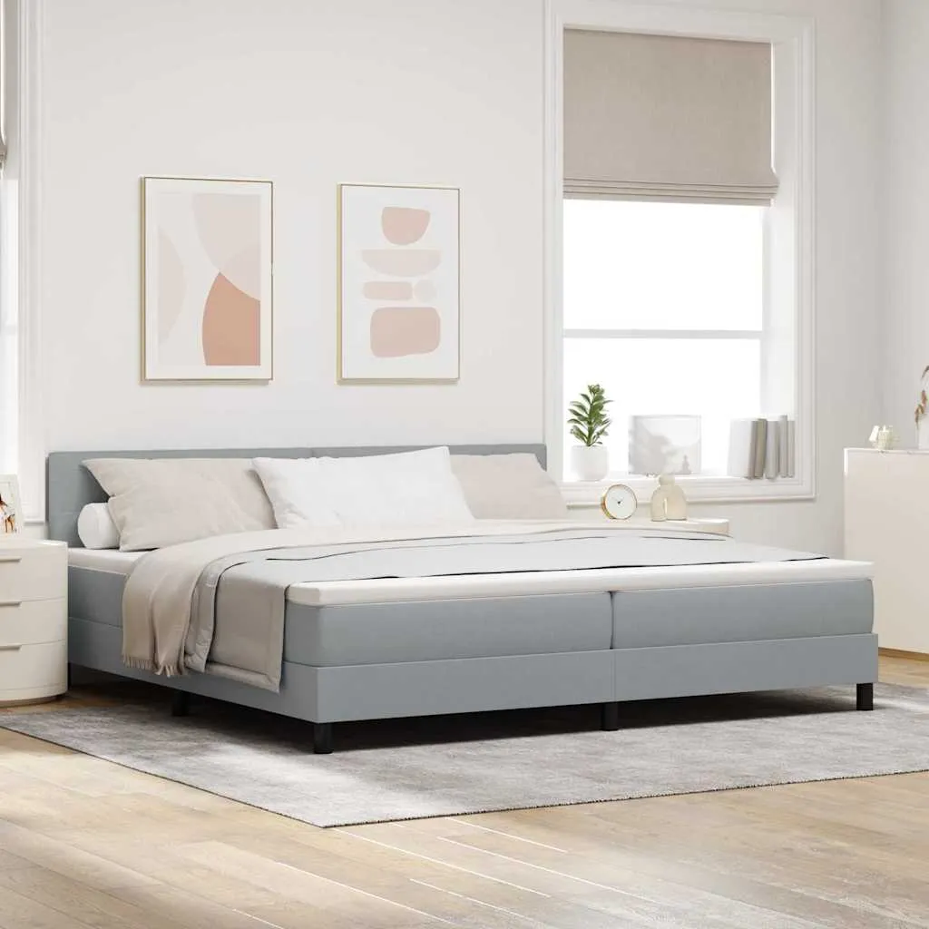 vidaXL Krevet s opruga kutije Svijetlo siva 200 x 200 cm tkanina - Venlo