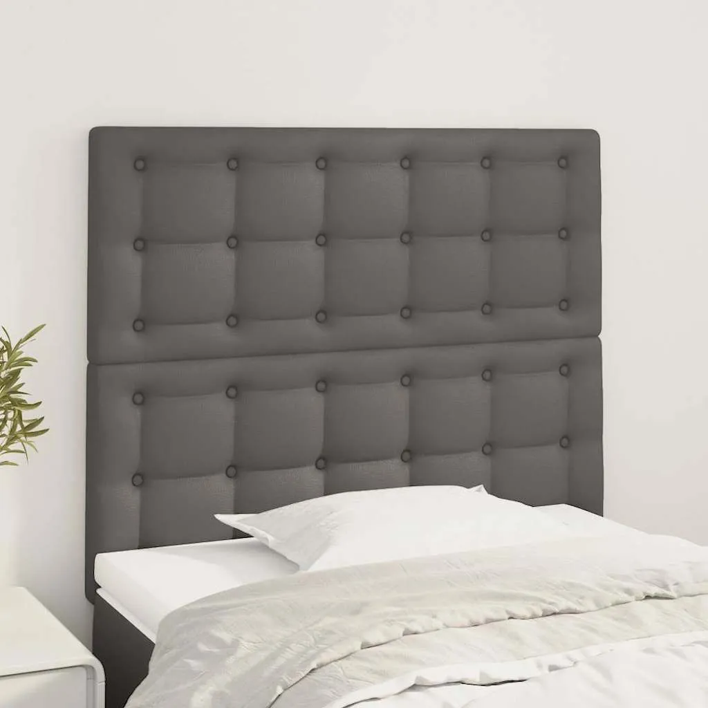 vidaXL Uzglavlje sivo 100x5x118/128 cm umjetna koža - Venlo