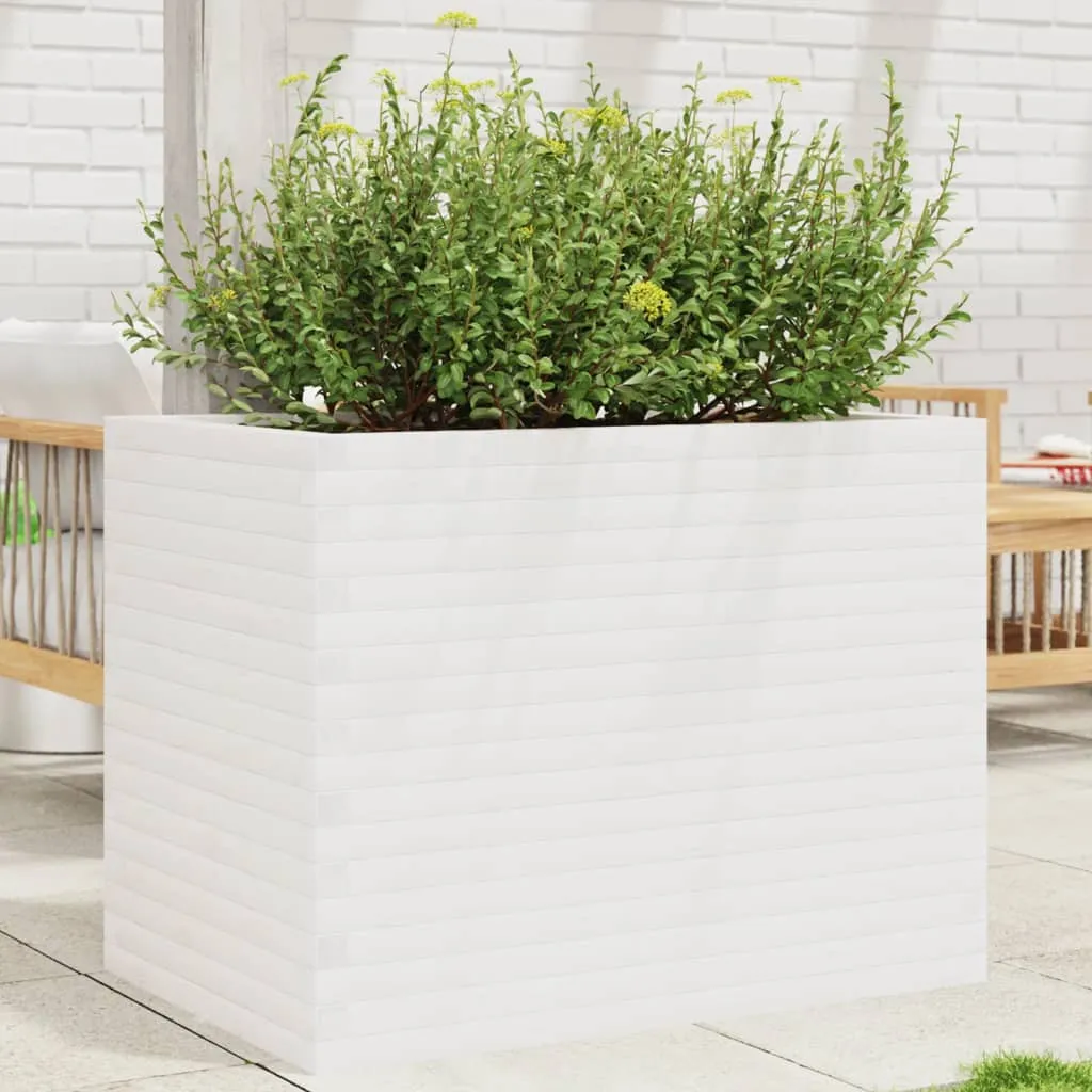 vidaXL Vrtna sadilica bijela 90x60x68,5 cm od masivne borovine - Venlo