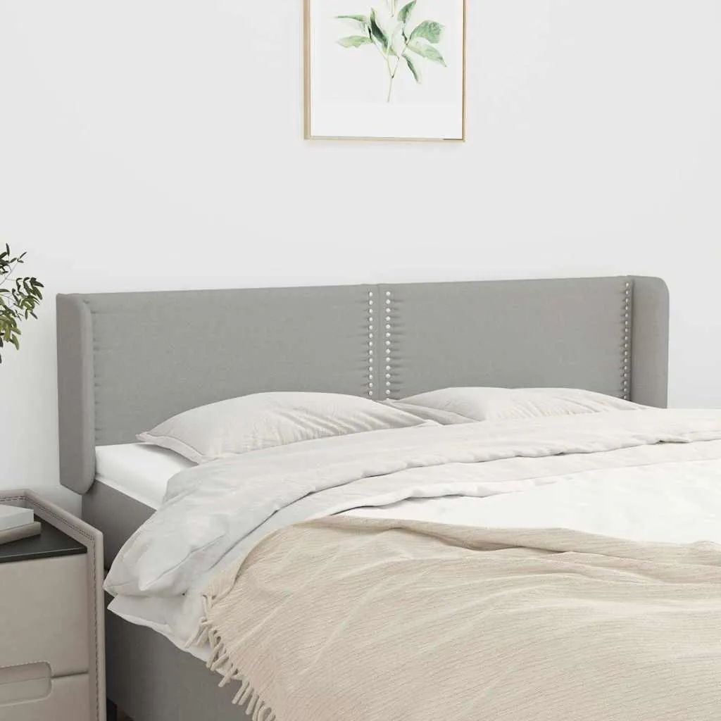 vidaXL Uzglavlje s ušima svjetlosivo 147x16x78/88 cm od tkanine - Venlo