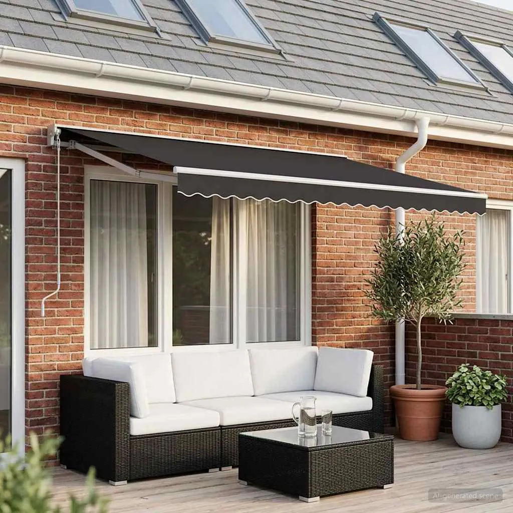 vidaXL Zamjenska tkanina za tendu siva 600x300 cm poliester - Venlo