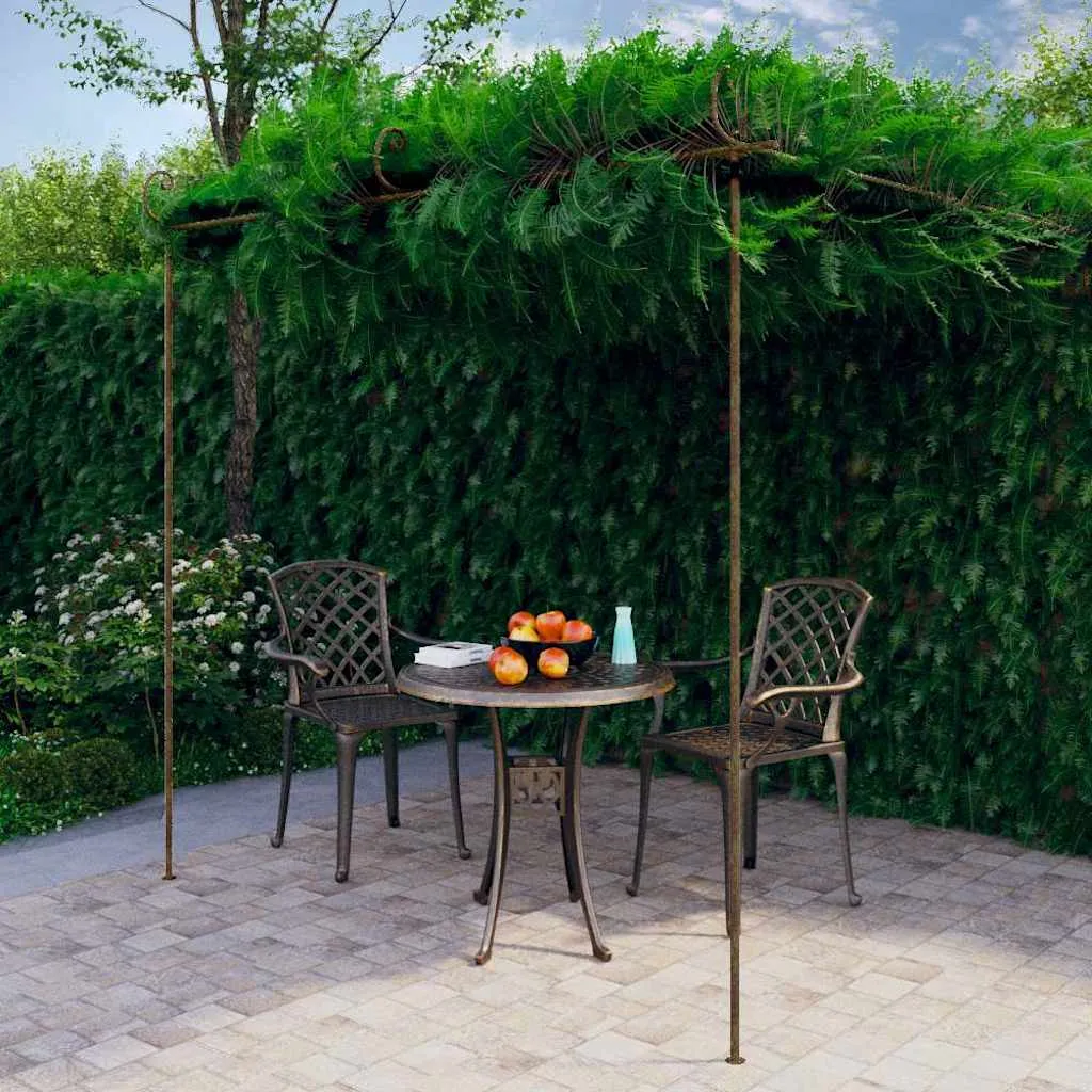vidaXL Vrtna pergola antikna smeđa 3 x 3 x 2,5 m željezna - Venlo