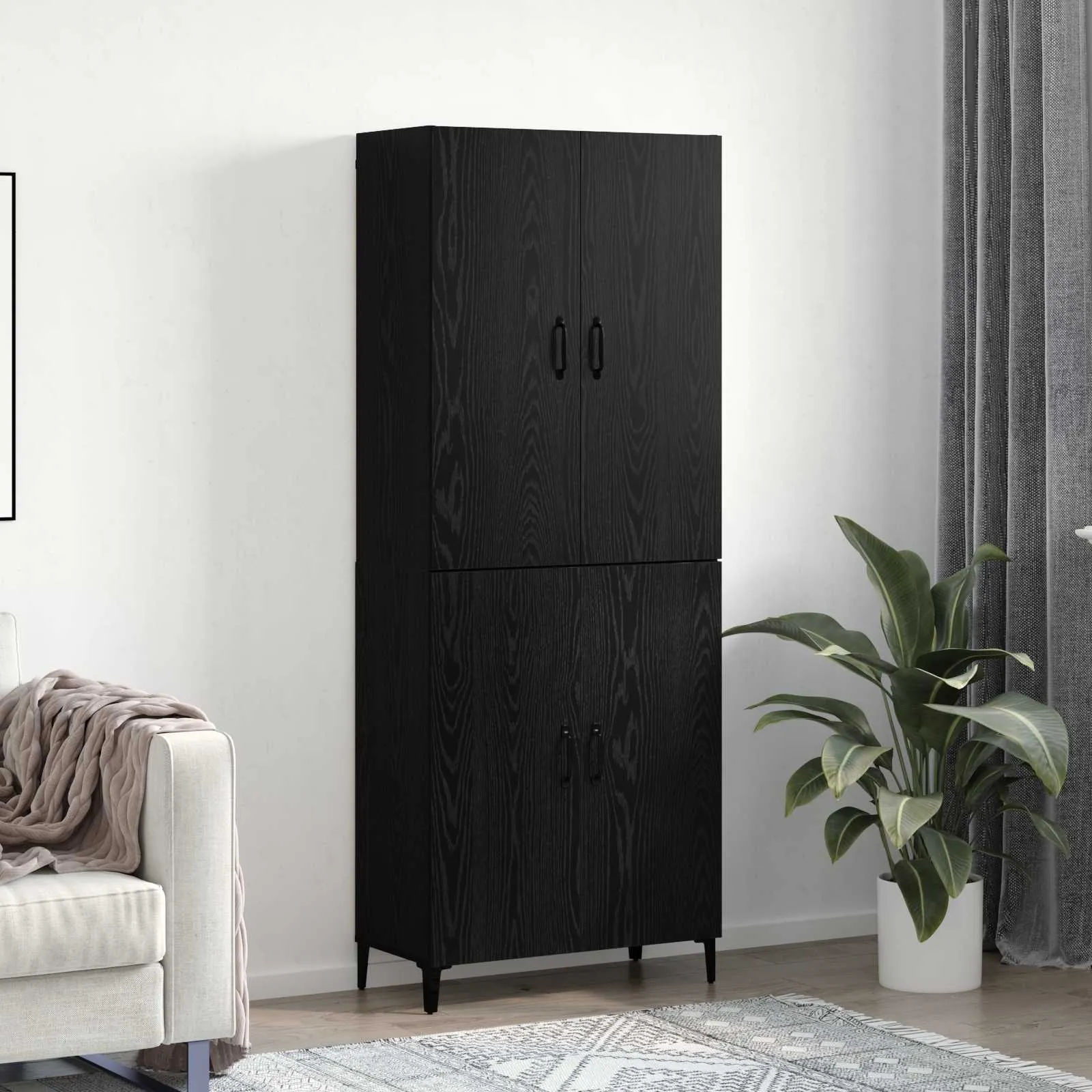 vidaXL Highboard 2 kom. Crni hrast 69,5 x 34 x 180 cm - Venlo
