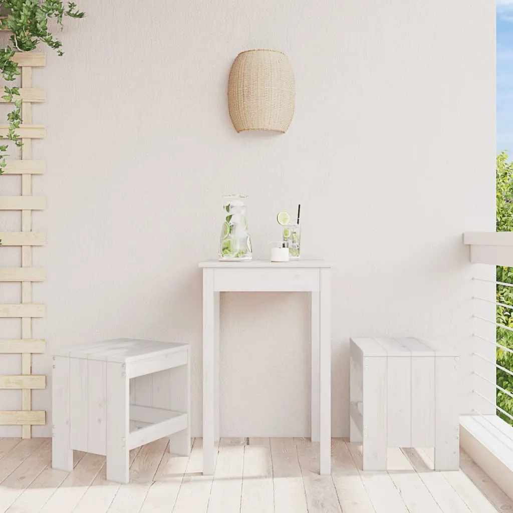 vidaXL Vrtni stolci 2 kom bijeli 40 x 36 x 45 cm od masivne borovine - Venlo